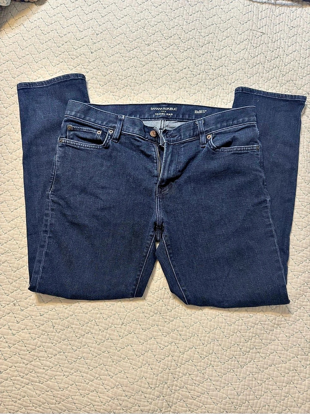 Banana Republic Travel Jean Slim Fit Jeans Blue Waist 33x30